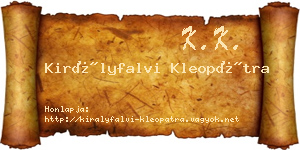 Királyfalvi Kleopátra névjegykártya